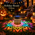 Solar Mandala Projection Wall Light – Waterproof Decorative Patio & Fence Accent Lamp