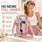 Hands-Free Tumbler Crossbody Bag: 2-in-1 Phone Wallet & Water Bottle Carrier