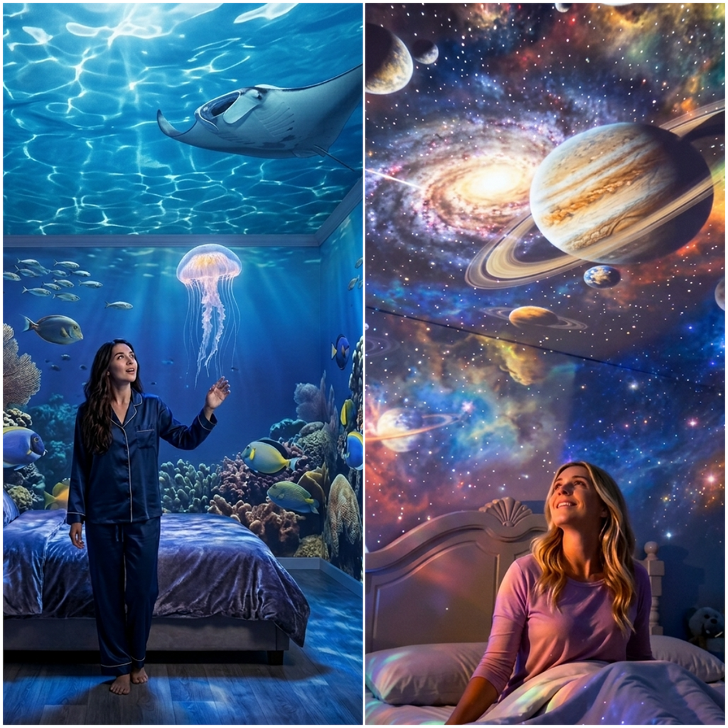 ✨Last day Promotion🎉5D Galaxy Ocean Projector for Bedroom