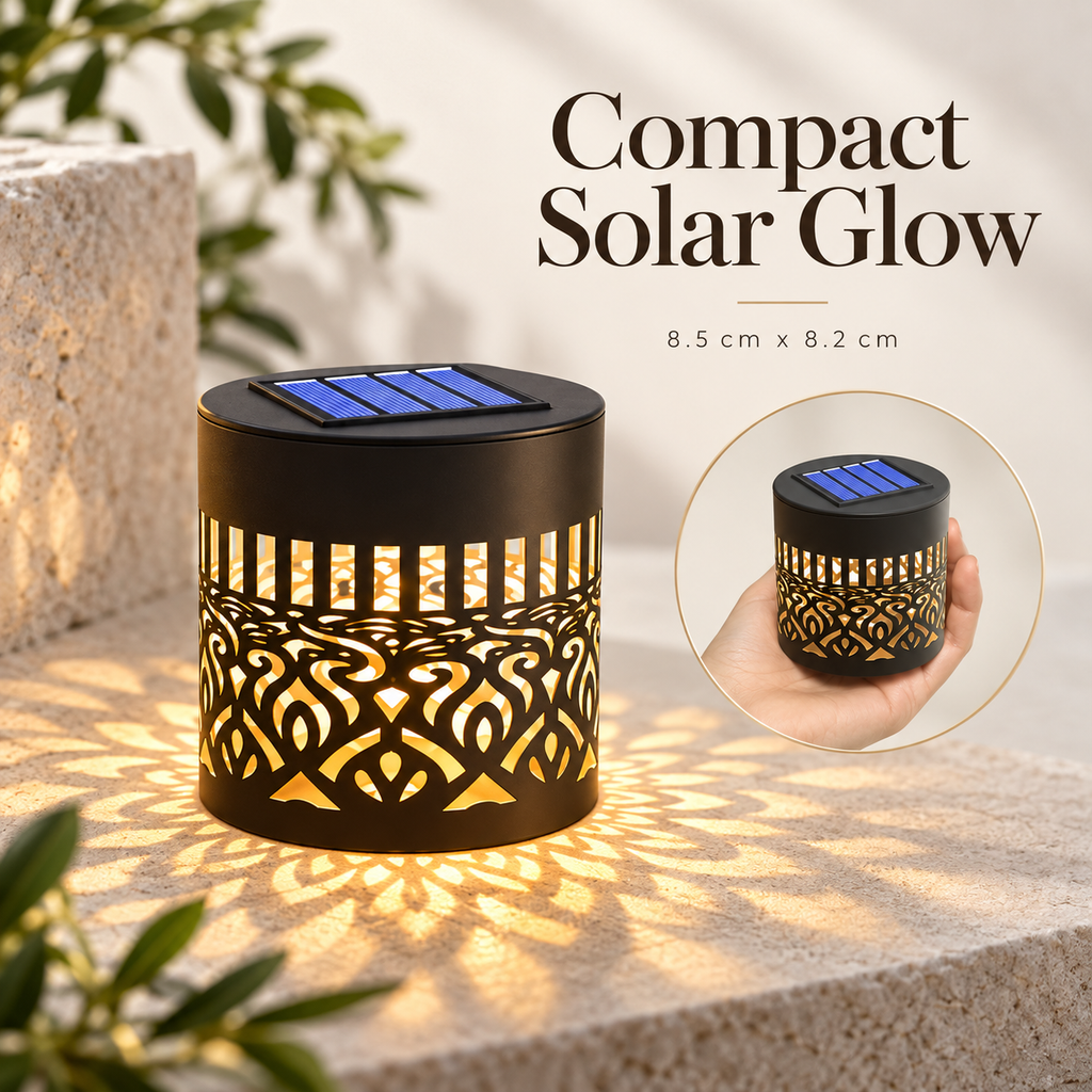 Solar Mandala Projection Wall Light – Waterproof Decorative Patio & Fence Accent Lamp