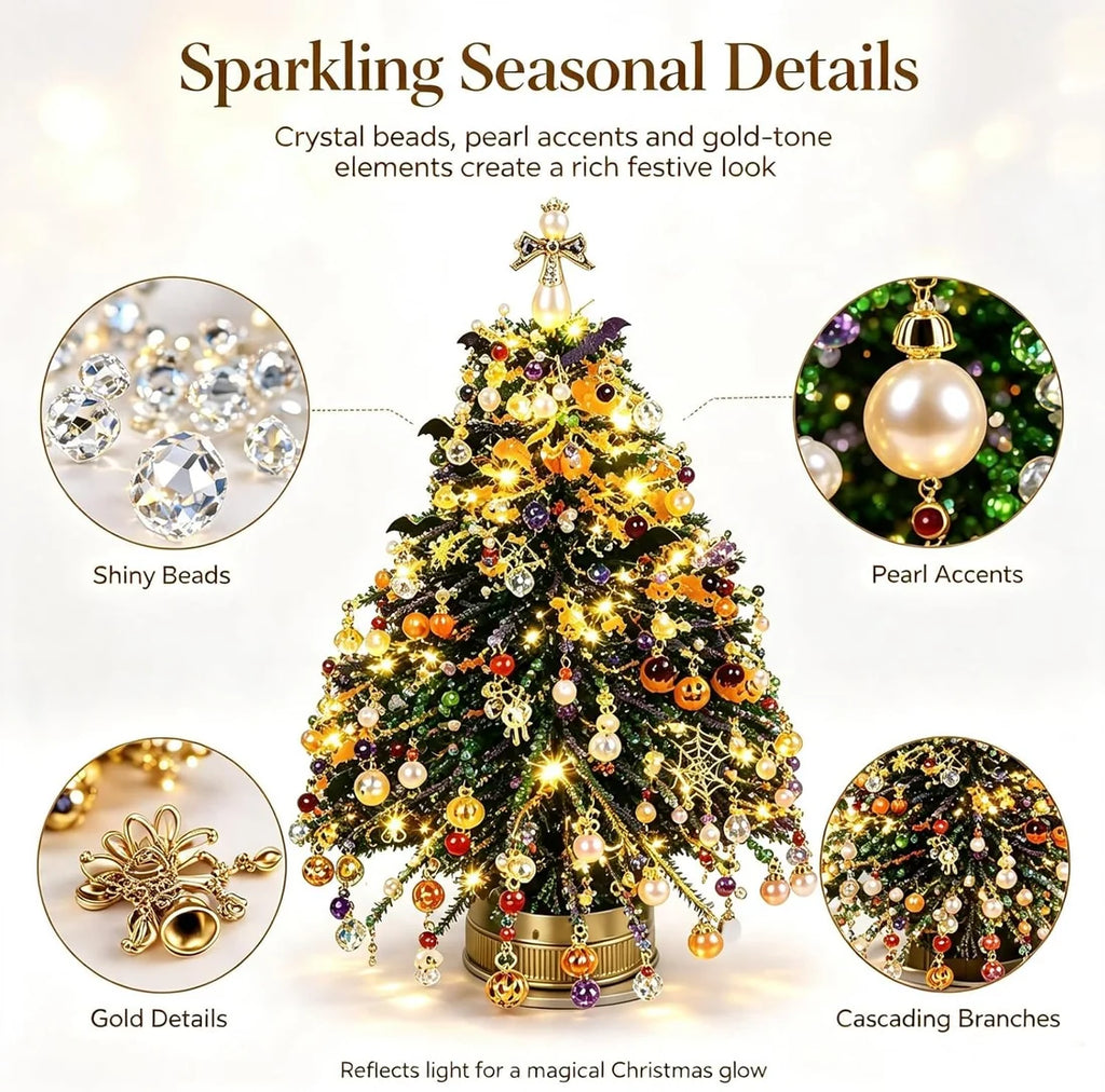 DIY Mini Crystal Christmas Tree Kit: Complete Tabletop Craft Set with Angel Topper