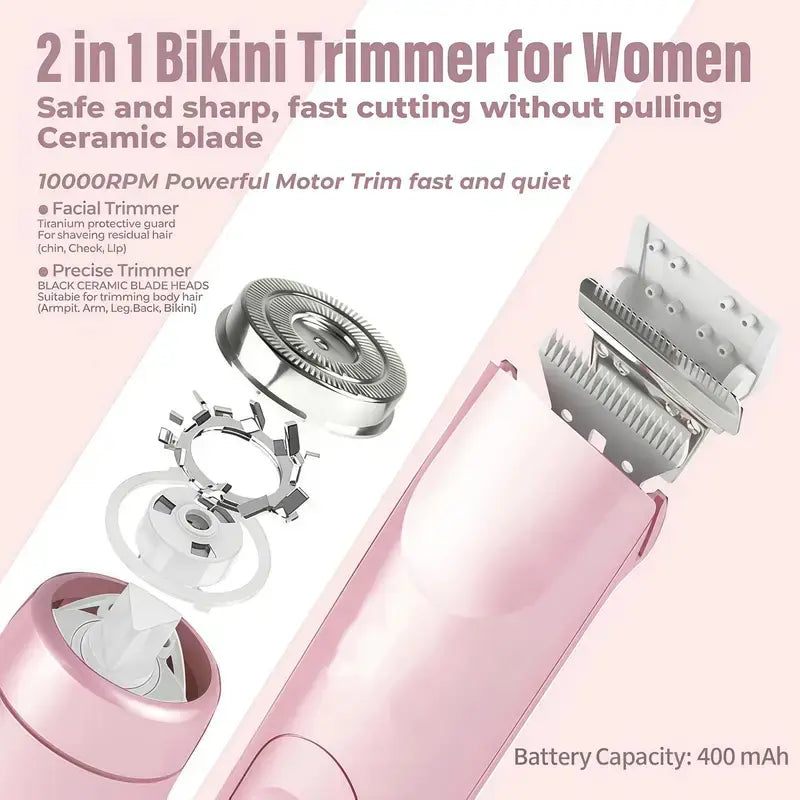 Next-Gen 2-in-1 Cordless Shaver (2026 Edition) – Precision Ceramic Blades for Face & Body