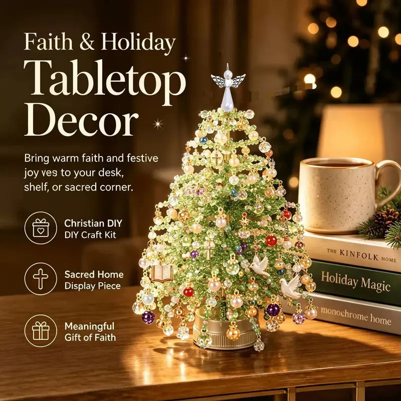 DIY Mini Crystal Christmas Tree Kit: Complete Tabletop Craft Set with Angel Topper