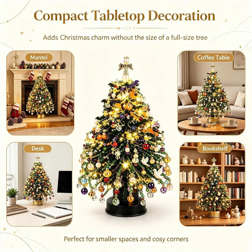 DIY Mini Crystal Christmas Tree Kit: Complete Tabletop Craft Set with Angel Topper