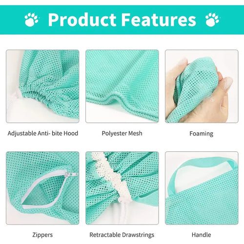Anti-Scratch Cat Bathing Restraint Bag: Stress-Free Grooming & Nail Trimming Bag