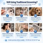 2-in-1 Pet Grooming Undercoat Rake & Loose Hair Deshedding Brush