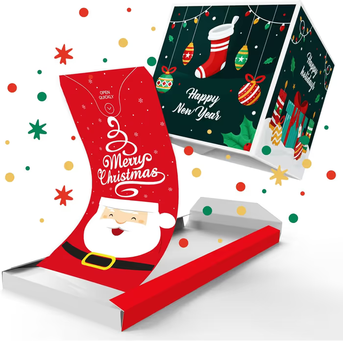 ✨Christmas Exploding Confetti Surprise Box Card – 3D Pop-Up Holiday Gift Box 🎄✨