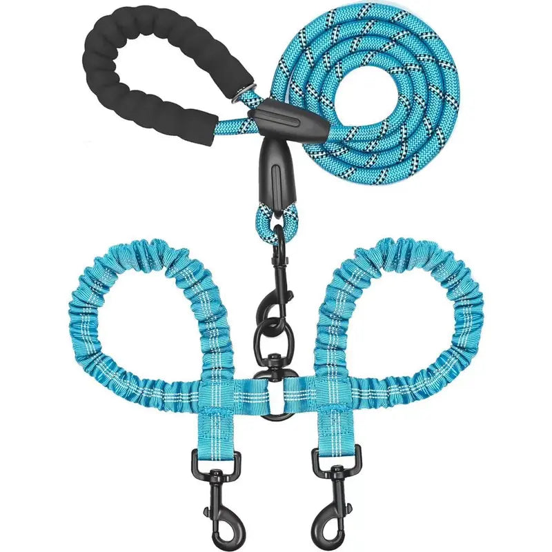 Dual Dog Leash No-Pull System – 360° Swivel Double Leash with Padded Comfort Handle