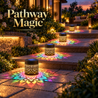 Solar Mandala Projection Wall Light – Waterproof Decorative Patio & Fence Accent Lamp