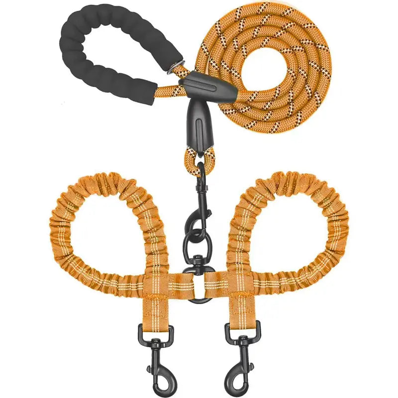 Dual Dog Leash No-Pull System – 360° Swivel Double Leash with Padded Comfort Handle