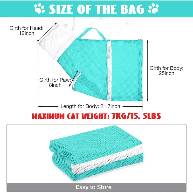 Anti-Scratch Cat Bathing Restraint Bag: Stress-Free Grooming & Nail Trimming Bag