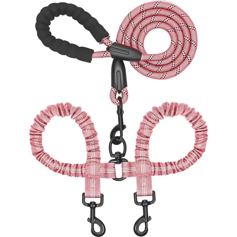 Dual Dog Leash No-Pull System – 360° Swivel Double Leash with Padded Comfort Handle