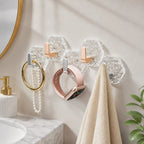 ⚡Self-Adhesive Hexagon Ripple Utility Hooks – Damage-Free Wall Organizers for Keys, Towels & Coats