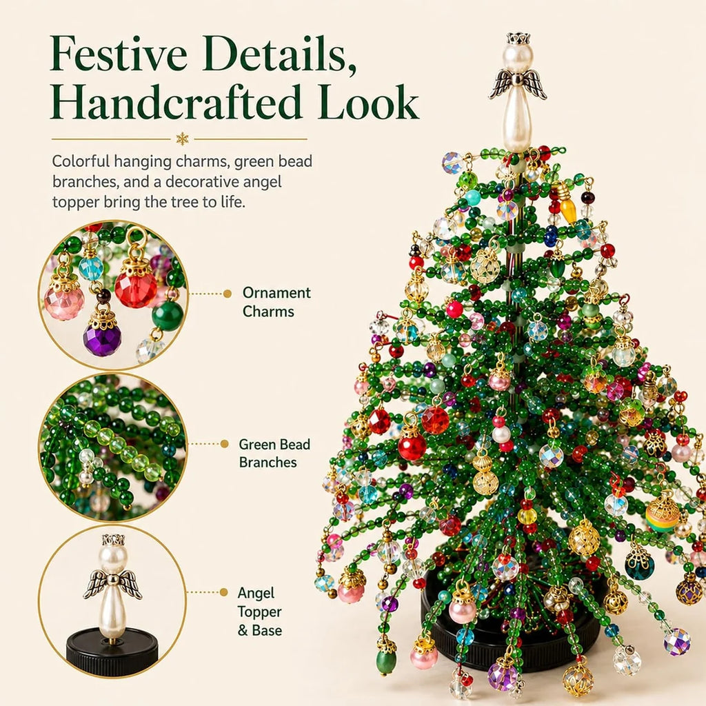 DIY Mini Crystal Christmas Tree Kit: Complete Tabletop Craft Set with Angel Topper