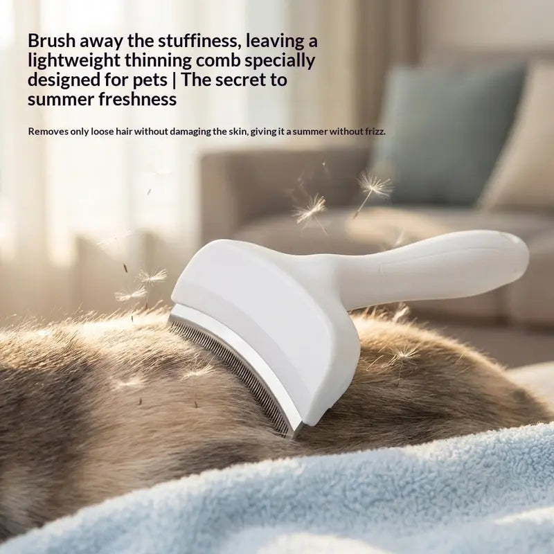 2-in-1 Pet Grooming Undercoat Rake & Loose Hair Deshedding Brush