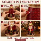 🎅 2026 Christmas Gift --🎄Handmade Sea Glass-Style Lighted Lighthouse Kit – Complete Holiday DIY Craft Gift💕