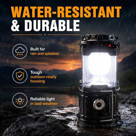 2-in-1 Solar & USB Rechargeable LED Lantern – Portable Light for Camping & Power Outages (4-Pack)