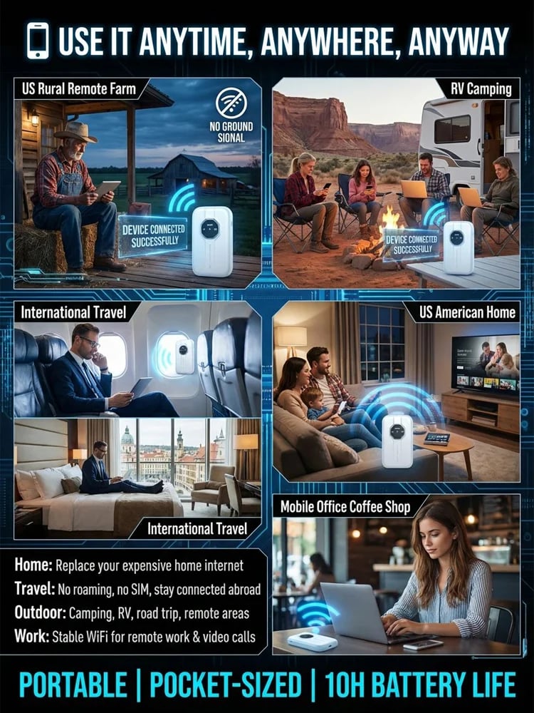 🎁This Week's Special Pric- [Power on and use] All-network portable wifi