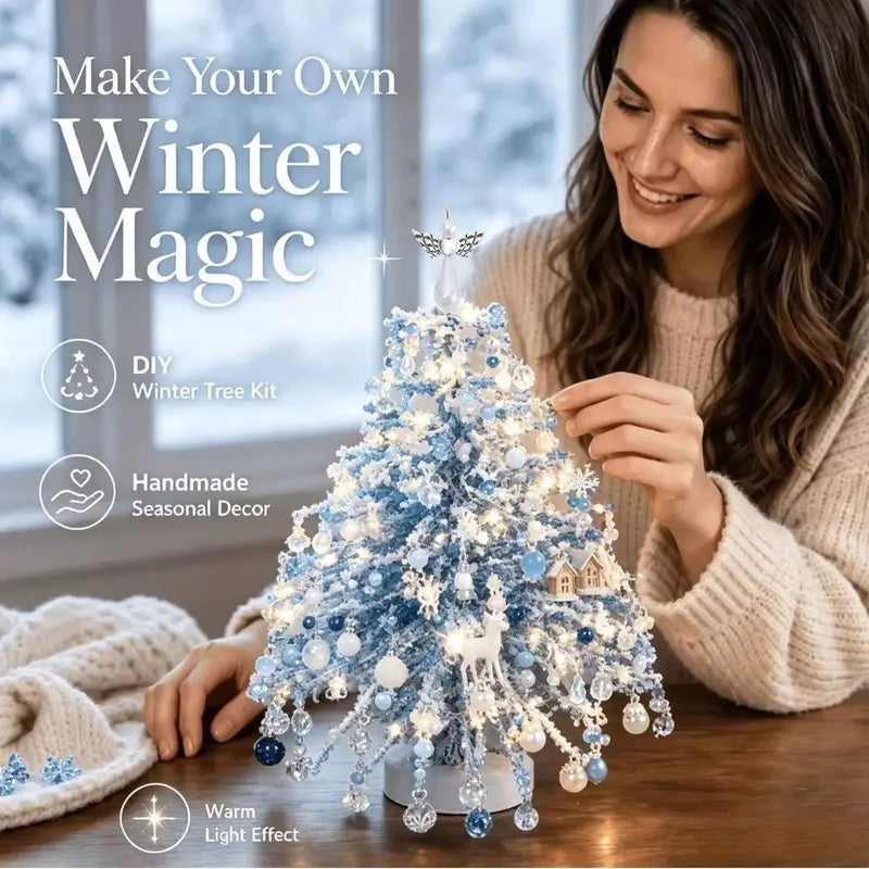 DIY Mini Crystal Christmas Tree Kit: Complete Tabletop Craft Set with Angel Topper
