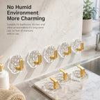 ⚡Self-Adhesive Hexagon Ripple Utility Hooks – Damage-Free Wall Organizers for Keys, Towels & Coats