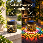 Solar Mandala Projection Wall Light – Waterproof Decorative Patio & Fence Accent Lamp