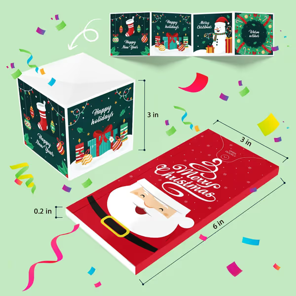 ✨Christmas Exploding Confetti Surprise Box Card – 3D Pop-Up Holiday Gift Box 🎄✨
