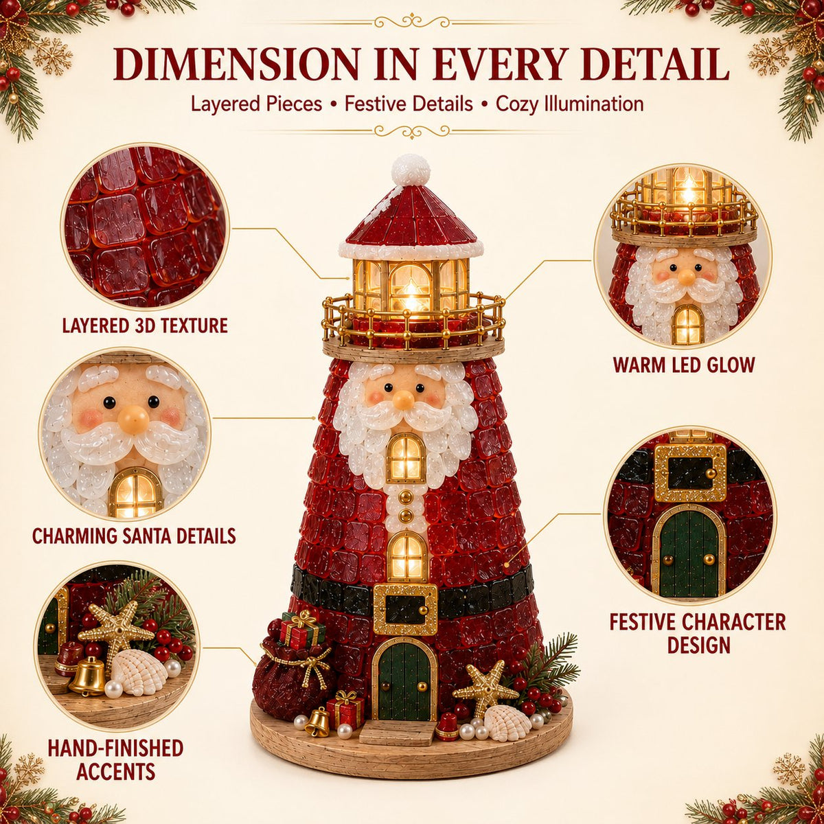 🎅 2026 Christmas Gift --🎄Handmade Sea Glass-Style Lighted Lighthouse Kit – Complete Holiday DIY Craft Gift💕